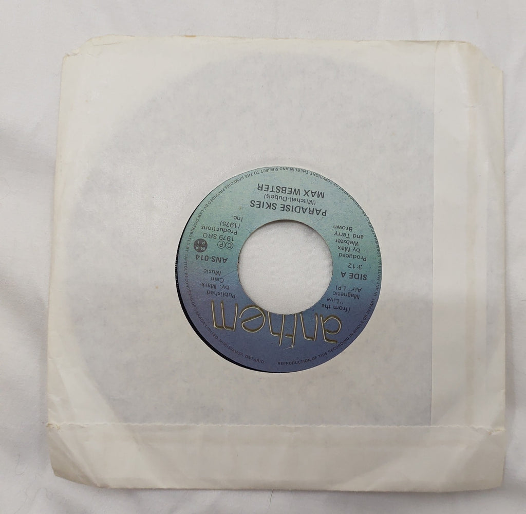 Max Webster - Paradise Skies 7" Vinyl Single 1979 Canada Anthem ANS-014
