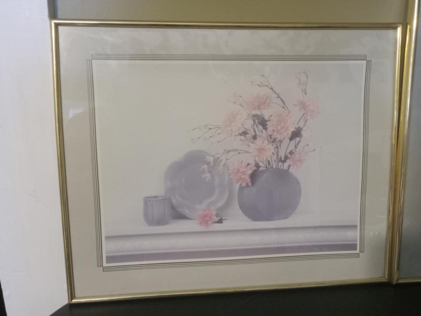 Set of 2 Vintage Floral Pastel Prints – Framed Botanical Wall Art Wall Decor Art