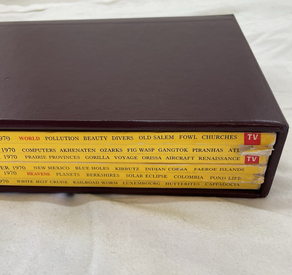 Nat Geo Mag Lot Jul–Dec 1970 Slipcvr Vtg Set Travel World Decor Collect