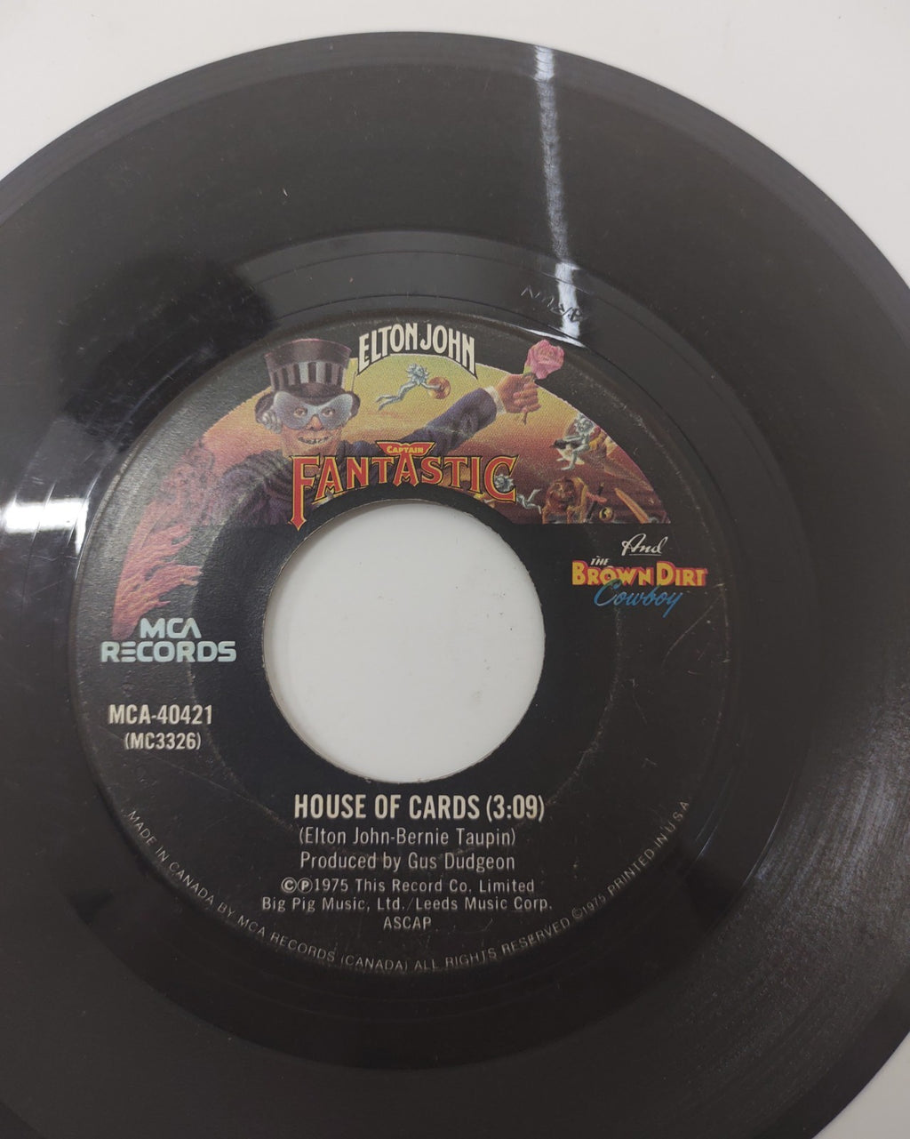 Elton John Someone Saved My Life Tonight 7" 45 Vinyl 1975 Canada MCA-40421