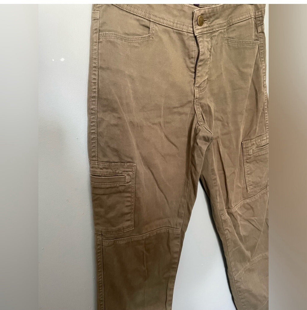 NYDJ Olive Skinny Ankle Pants Zipper Detail Women's Size 0 Stretch Fit