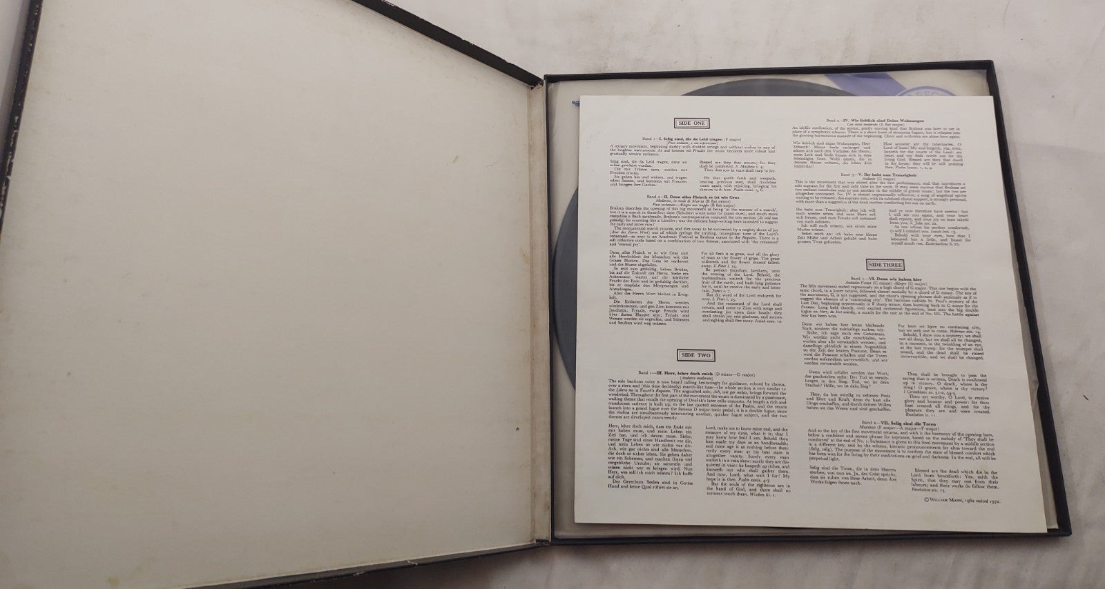 Brahms – Ein Deutsches Requiem LP Klemperer HMV ASD-2789 UK