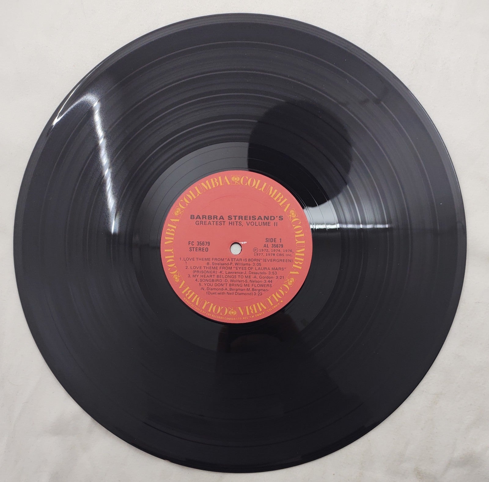 Barbra Streisand Greatest Hits Vol II LP Columbia FC-35679 Canada VocalPop Vinyl