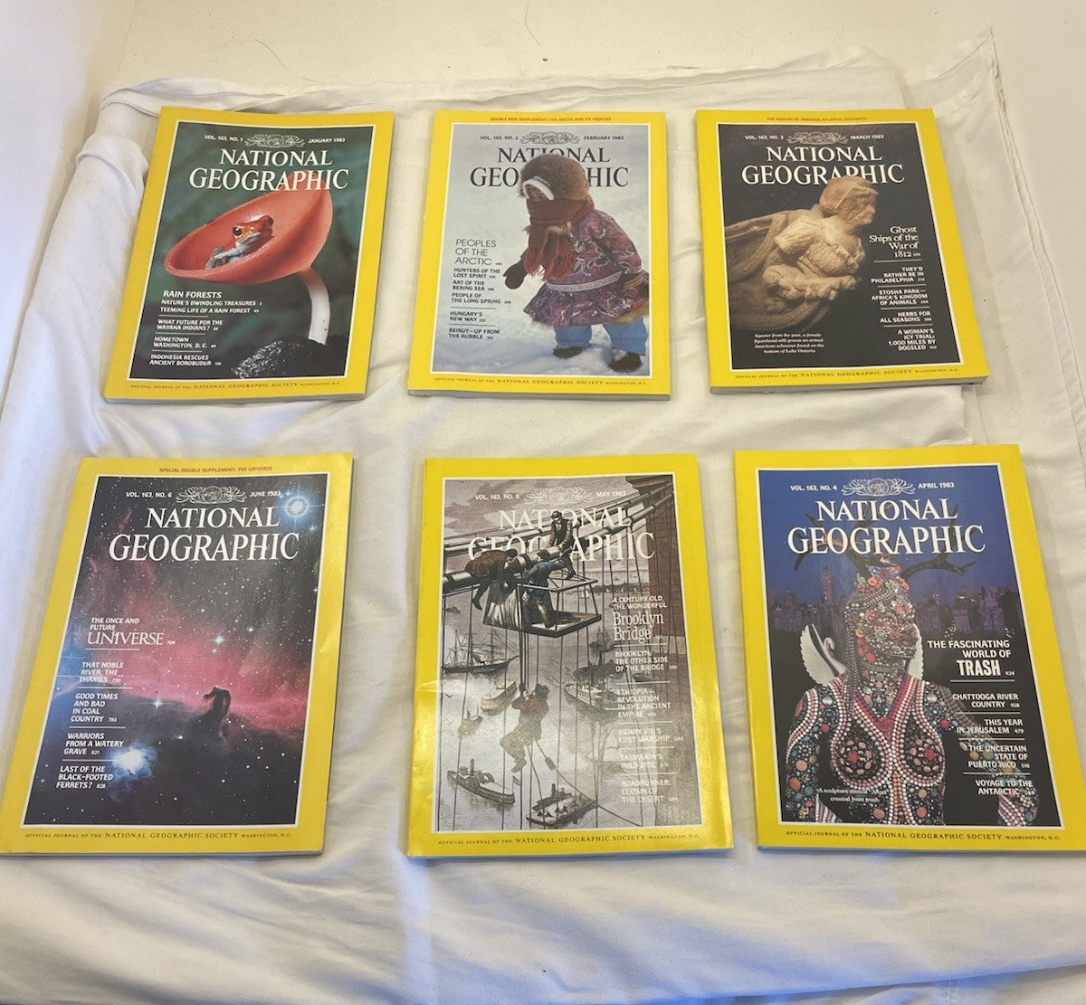 National Geographic Magazines Jan-June 1983 Slipcover - Vintage Collectible Set
