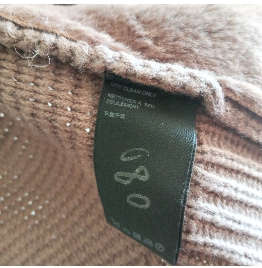 Love Token Harlow Faux Fur Knit Cardigan M Luxe Soft Neutral Winter Fall