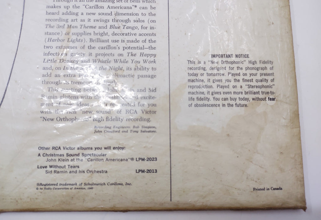 John Klein & Sid Ramin – The New Sound America Loves Best LPM-2237 LP