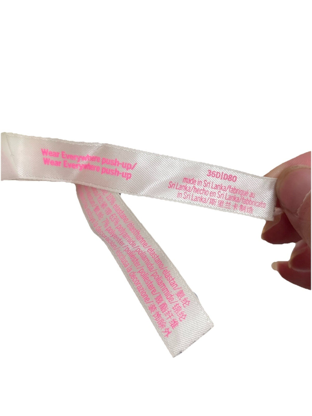 VS Neon Floral Push-Up Bra 36D Front Closure PINK Wear Everywhere Bra