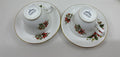Sadler Wellington Bone China Poinsettia Tea Cups & Saucers Set of 2 Holiday