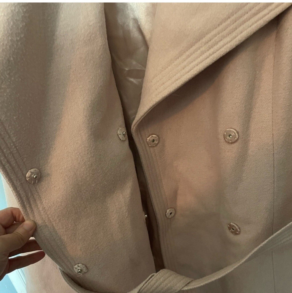 Reitmans Women’s Light Pink Peacoat XXL Double Breasted Wool Blend Winter Jacket