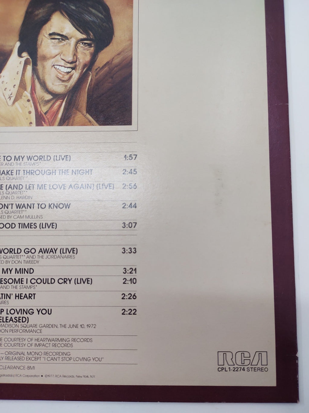 Elvis Presley – Welcome To My World Vinyl LP (1977) RCA APL1-2274