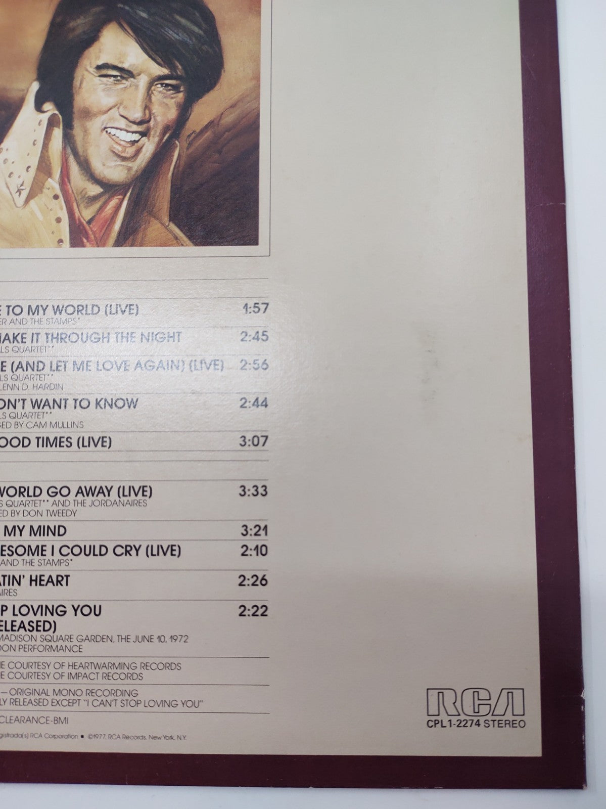 Elvis Presley – Welcome To My World Vinyl LP (1977) RCA APL1-2274