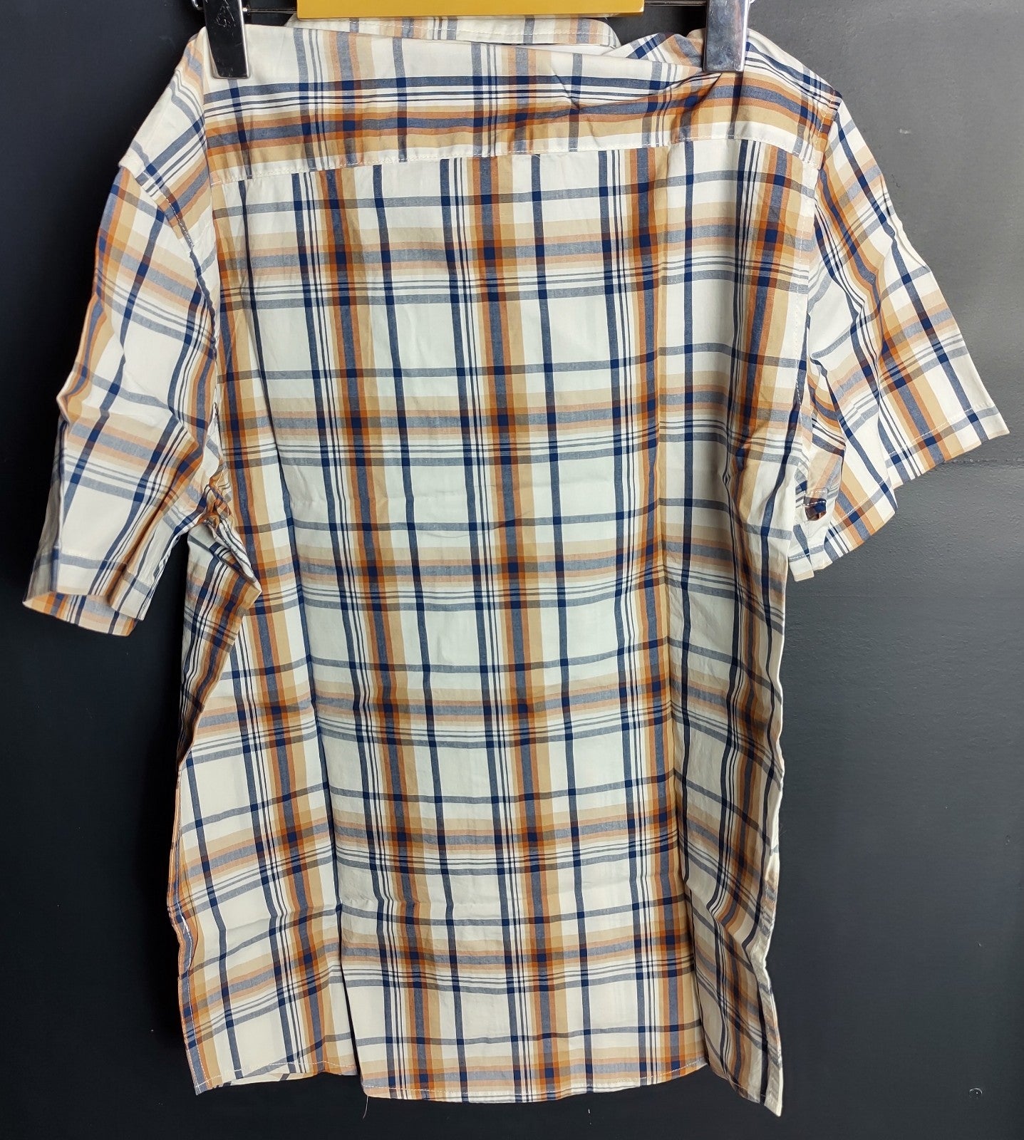 GAP Plaid Shirt NWT Men’s Small Orange Blue Short Sleeve Casual Top