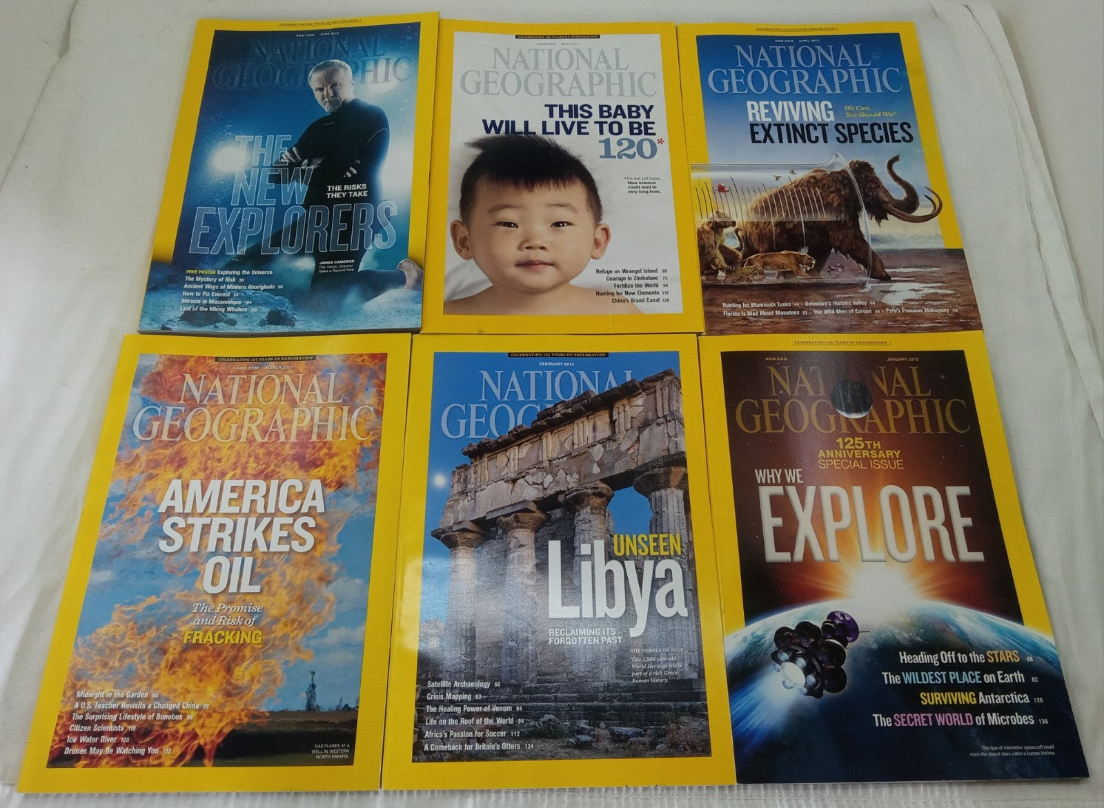 Nat Geo Jan–June 2013 Set | VG+ Magazines w/ Faux Leather Slipcover