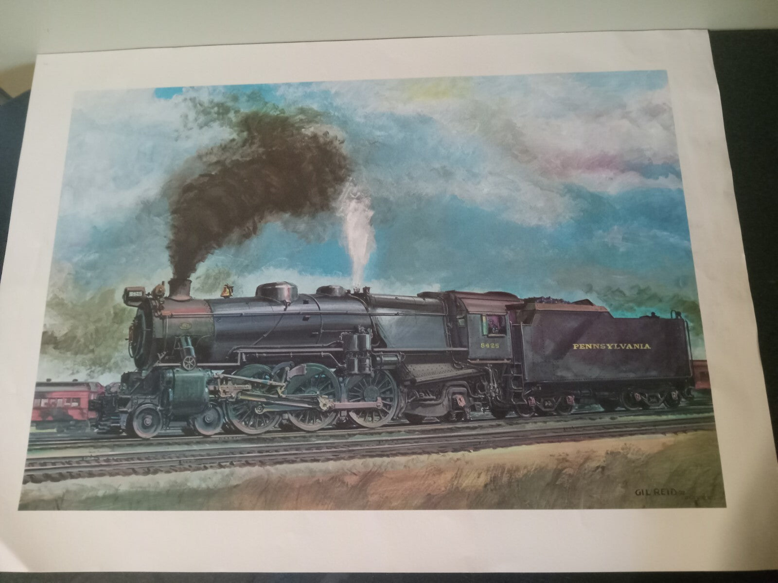 Steam Train Art Print by Gil Reid – Vintage Railroad Artwork