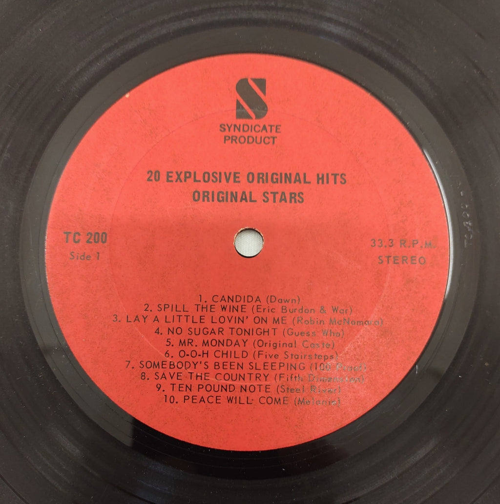 20 Explosive Original Hits - Original Stars LP Syndicate Product TC 200 Stereo