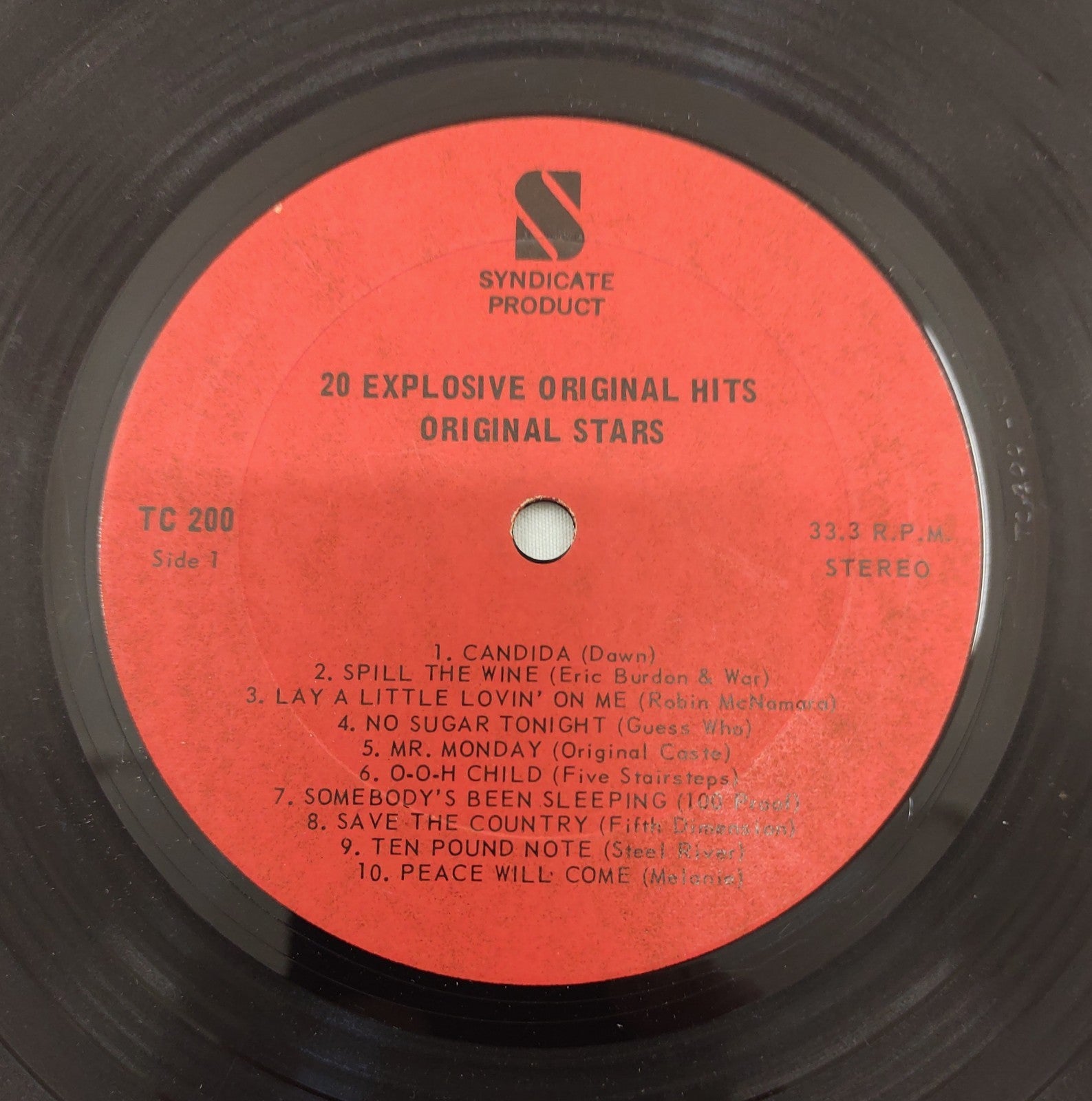 20 Explosive Original Hits - Original Stars LP Syndicate Product TC 200 Stereo