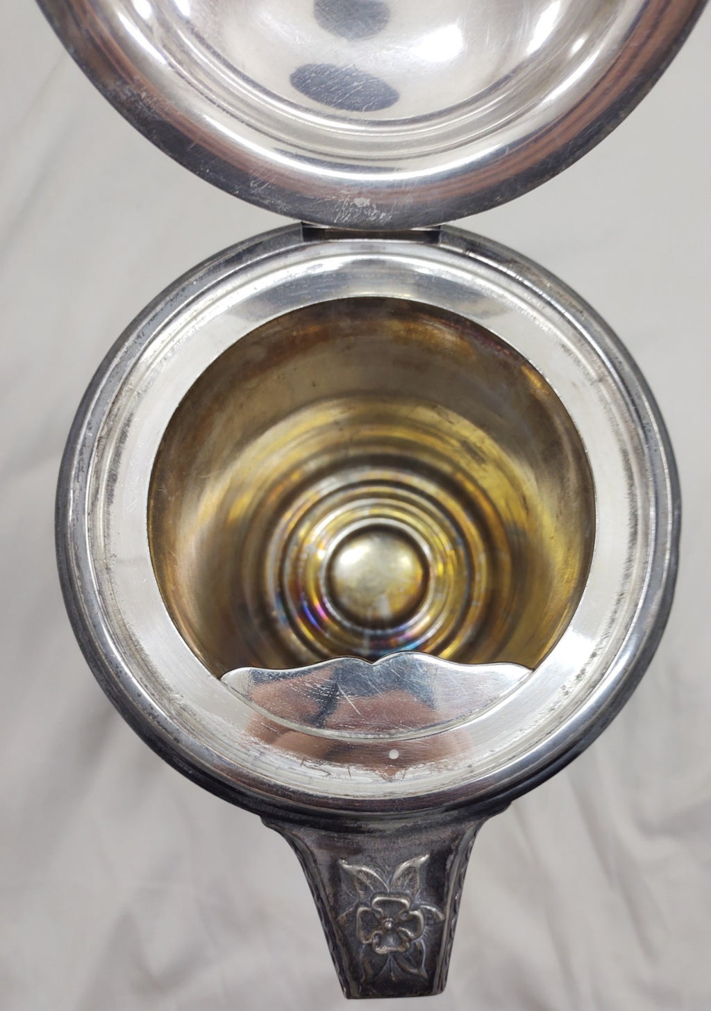 Victorian Repoussé Silverplate Ice Water Pitcher Hinged Lid Ornate Heavy