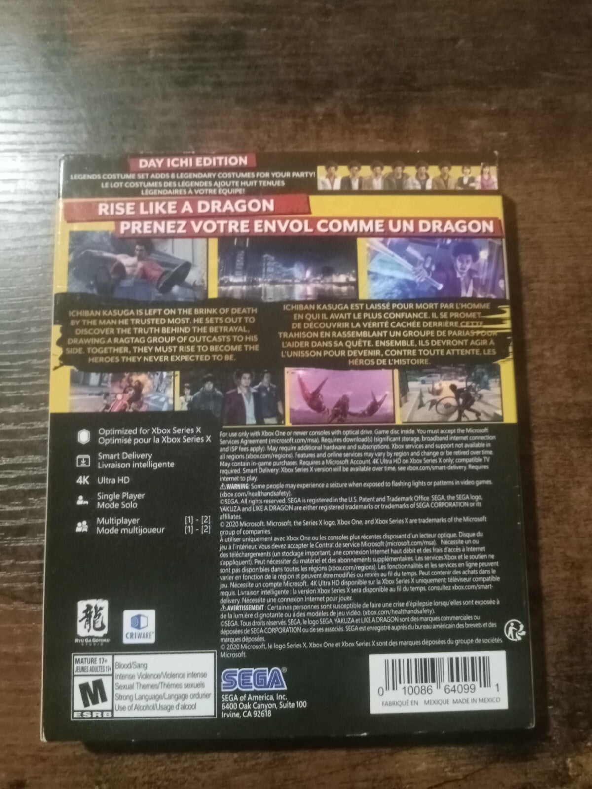 Yakuza: Like a Dragon SteelBook Xbox Series X/One – Day Ichi –SEGA TESTED&WORKS