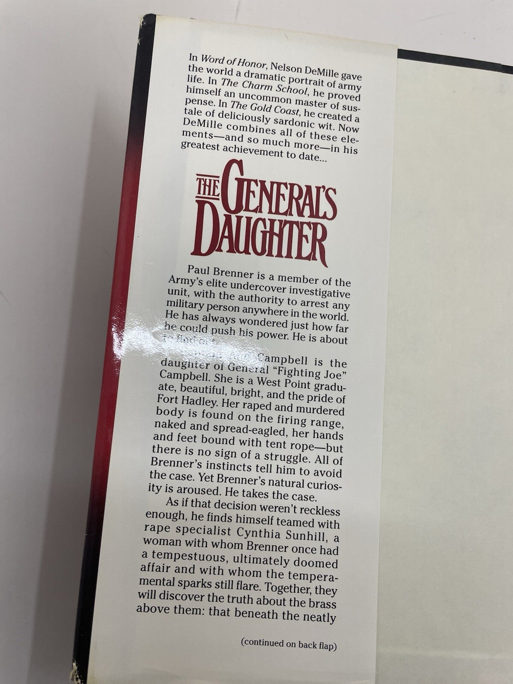 The Generals Daughter Hardcover Novel By Nelson Devilled