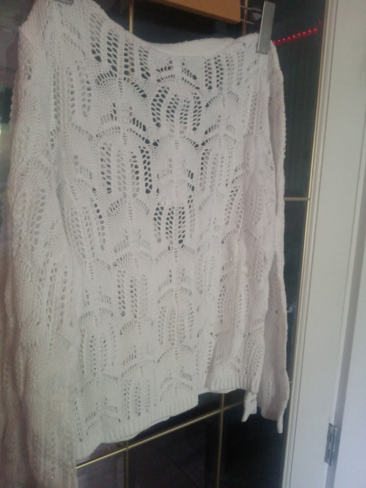 Cleo White Crochet Cardigan Cover Up NWT Size S Cotton Boho Beach Layer