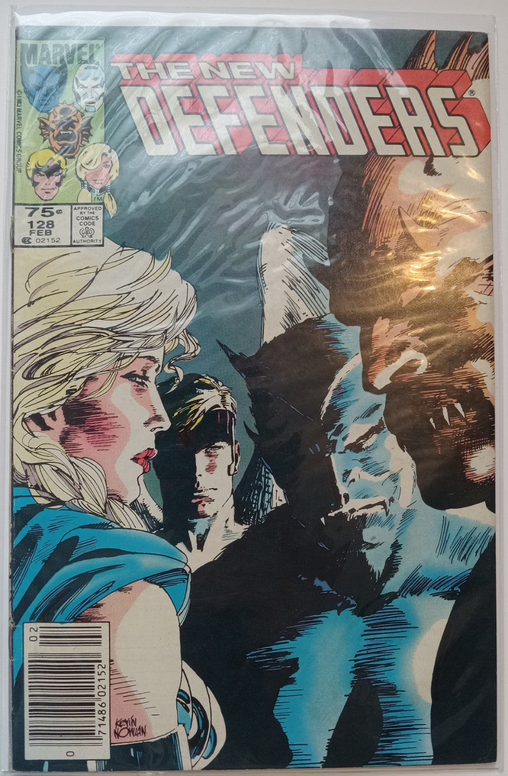 New Defenders #128 (1984) Kevin Nowlan Cover Beast Angel Bagged/Boarded Comic
