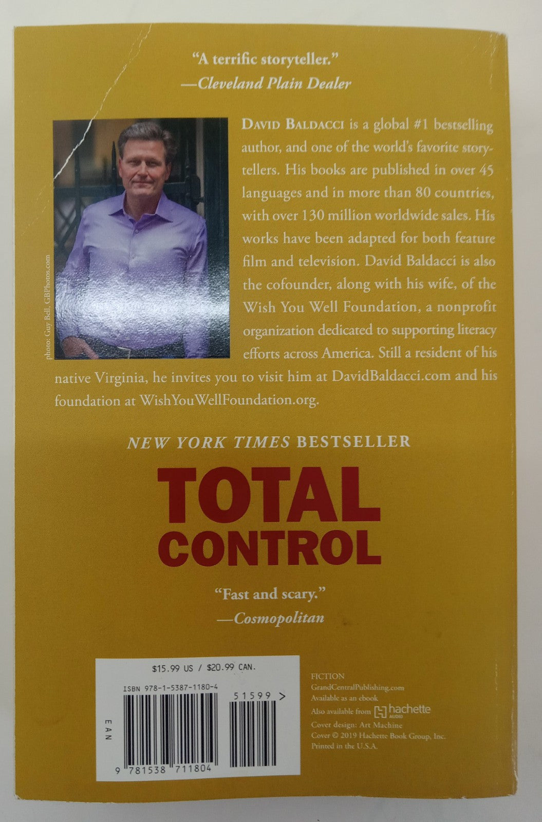 Total Control by David Baldacci – VG+ Suspense Thriller Mass Market Book