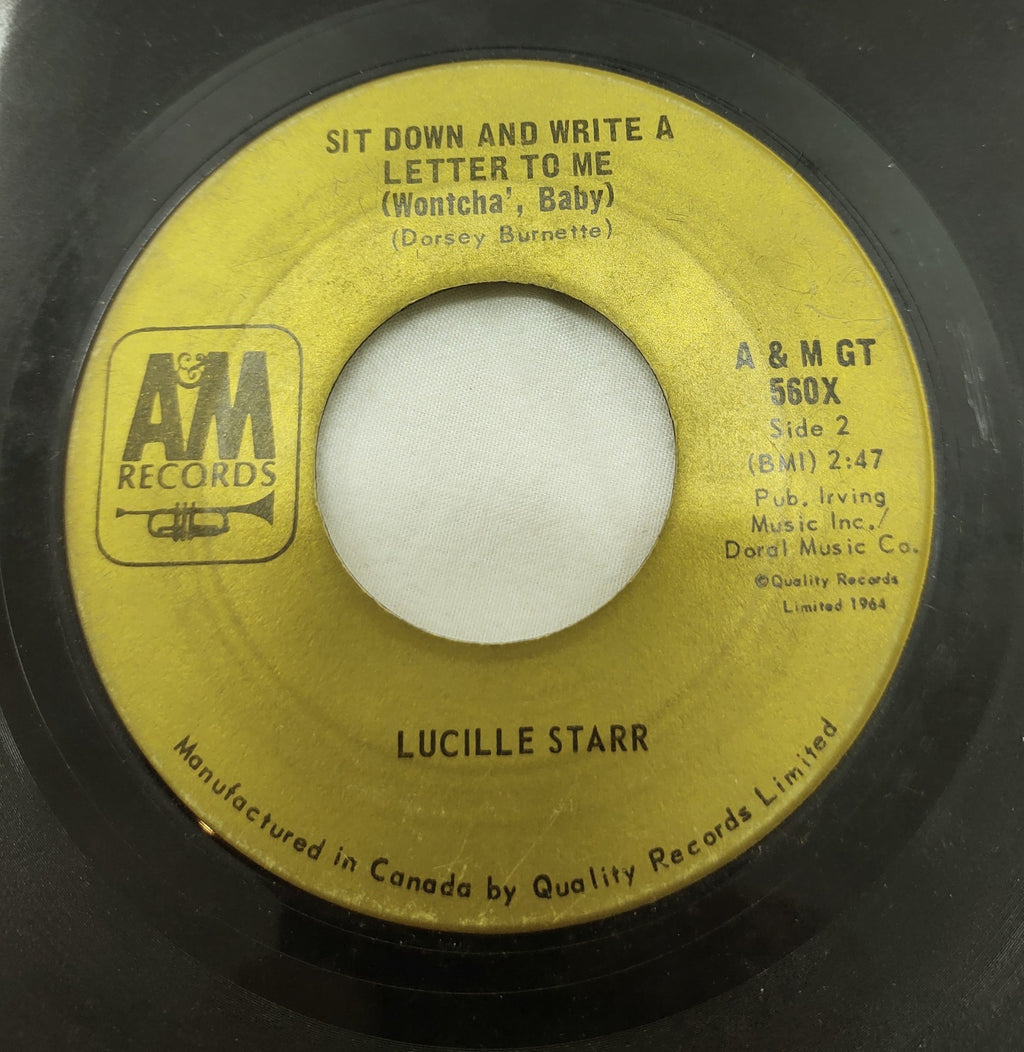 Lucille Starr – Sit Down and Write a Letter 7” A&M GT-560X Canada