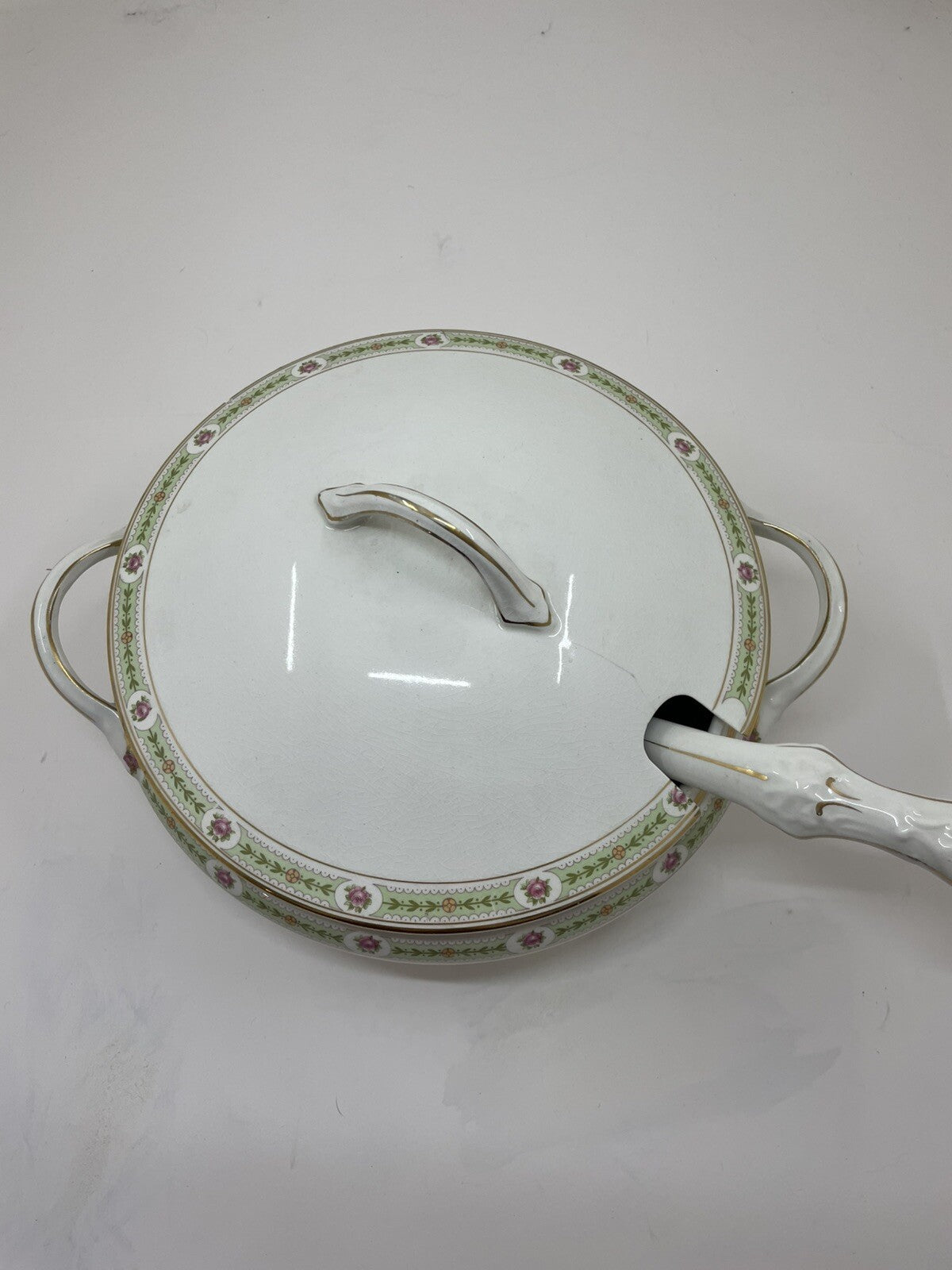 Antique Johnson Brothers Soup Tureen Ironstone with Matching Ladle White