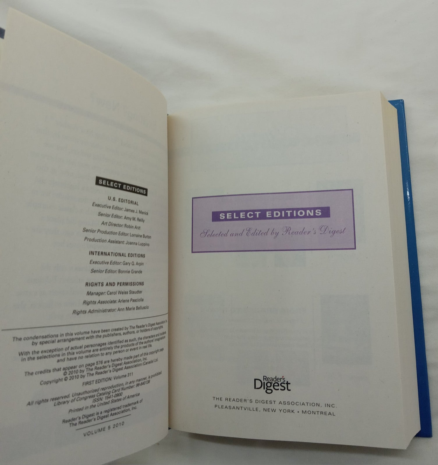 Readers Digest Select Editions Vol 1 2010 HC w/ Dust Jacket - Near Mint