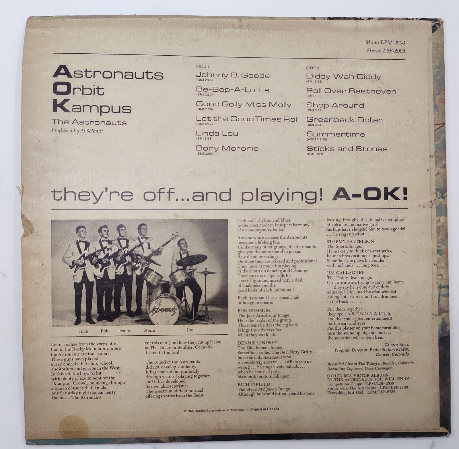 The Astronauts Orbit Kampus LP, RCA Victor, Surf Rock