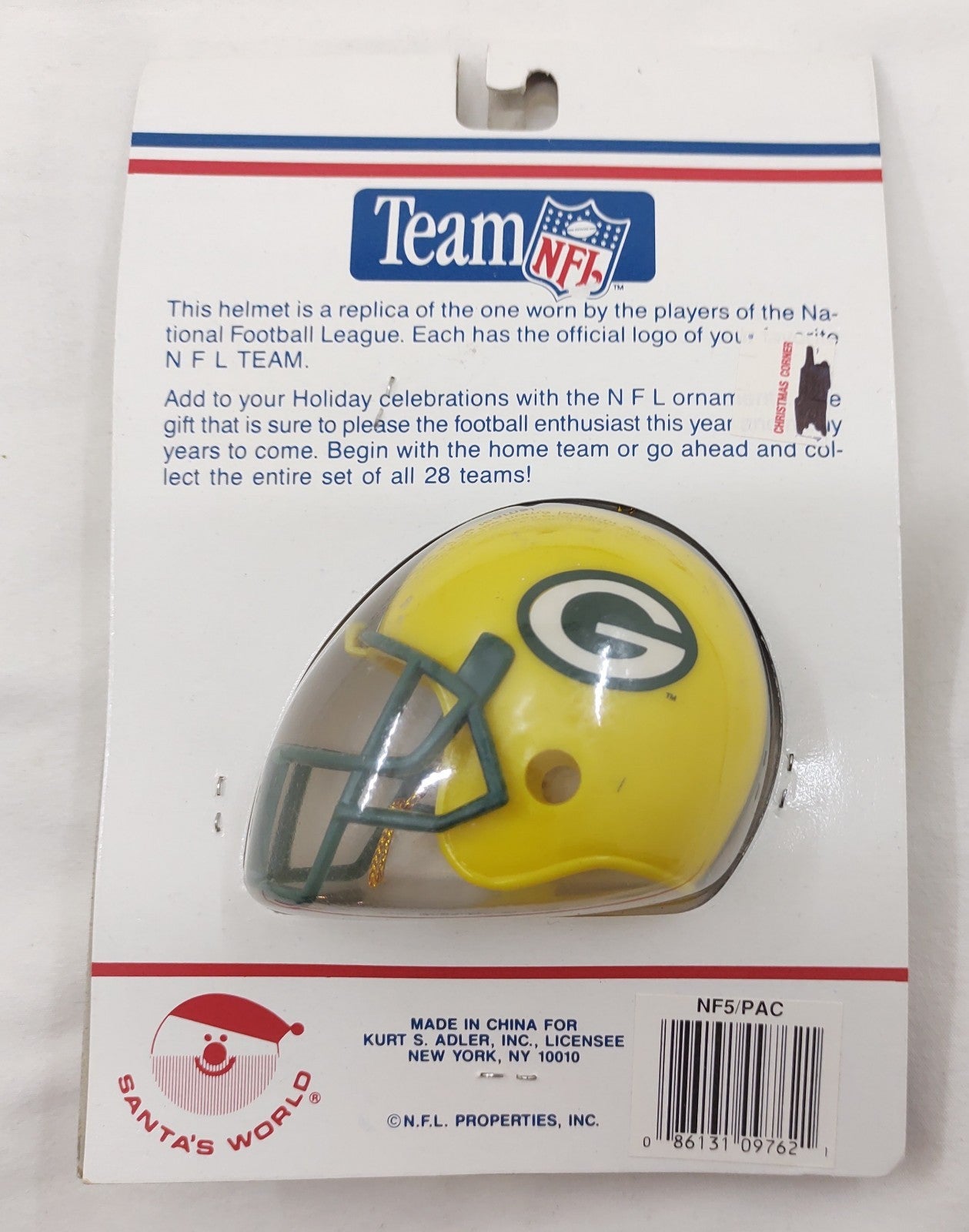 Santa's World NFL Green Bay Packers Christmas Tree Ornament NF5/PAC