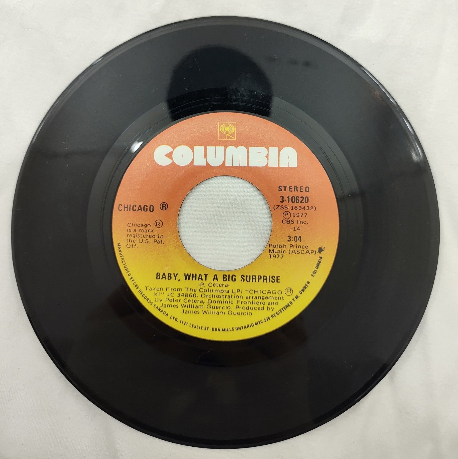 Chicago – Takin’ It on Uptown 7” Columbia 3-10620 Canada 1977