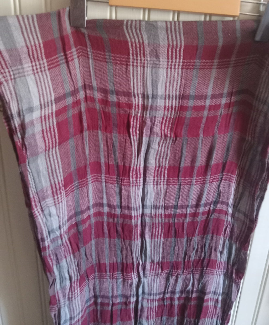 Plaid Tartan Scarf with Rope Fringe Ends Cozy Winter Blanket Wrap Unisex