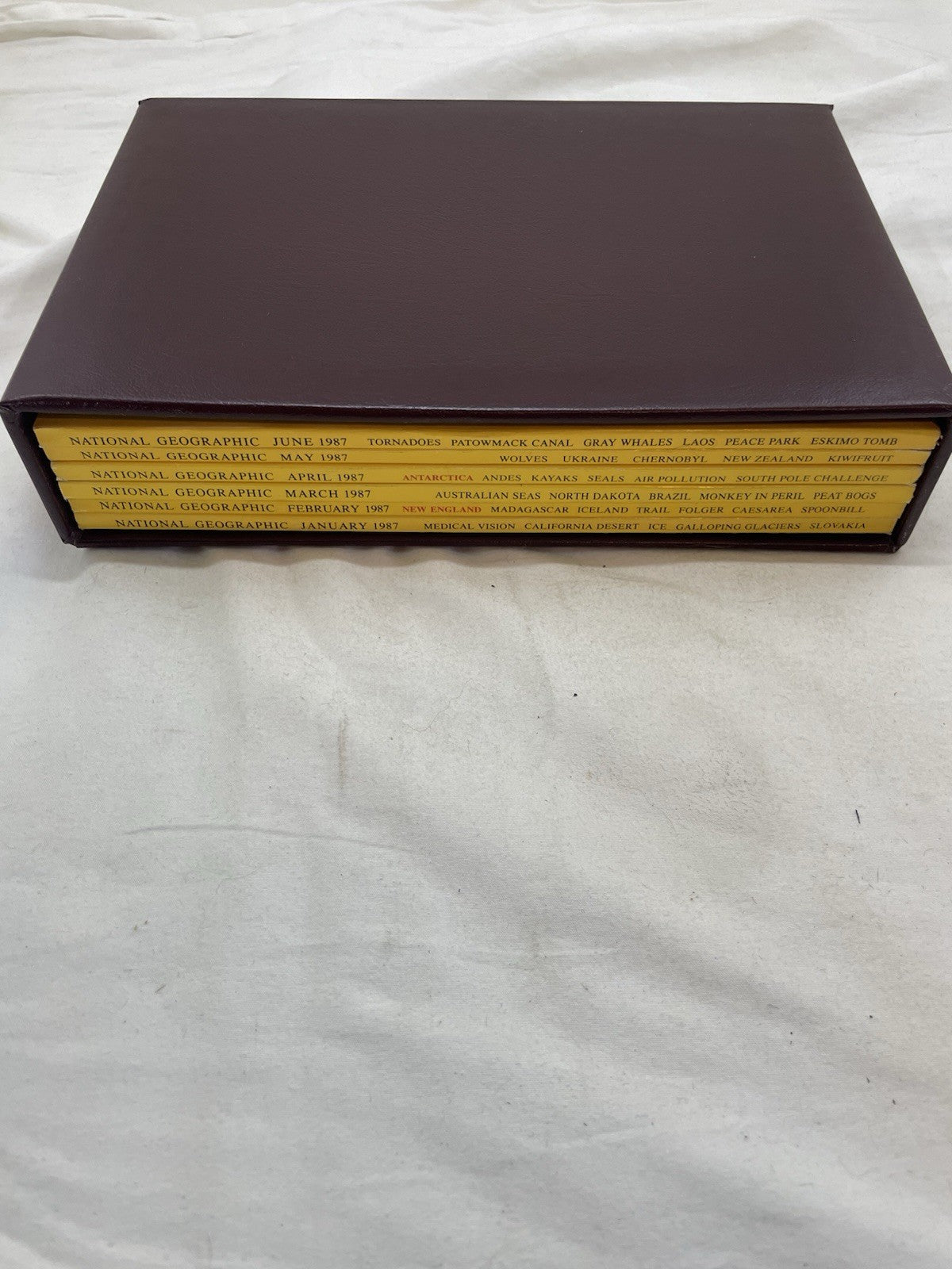 Vintage Nat Geo Jan–Jun 1987 Set w/ Slipcover | History, Wildlife, Geo