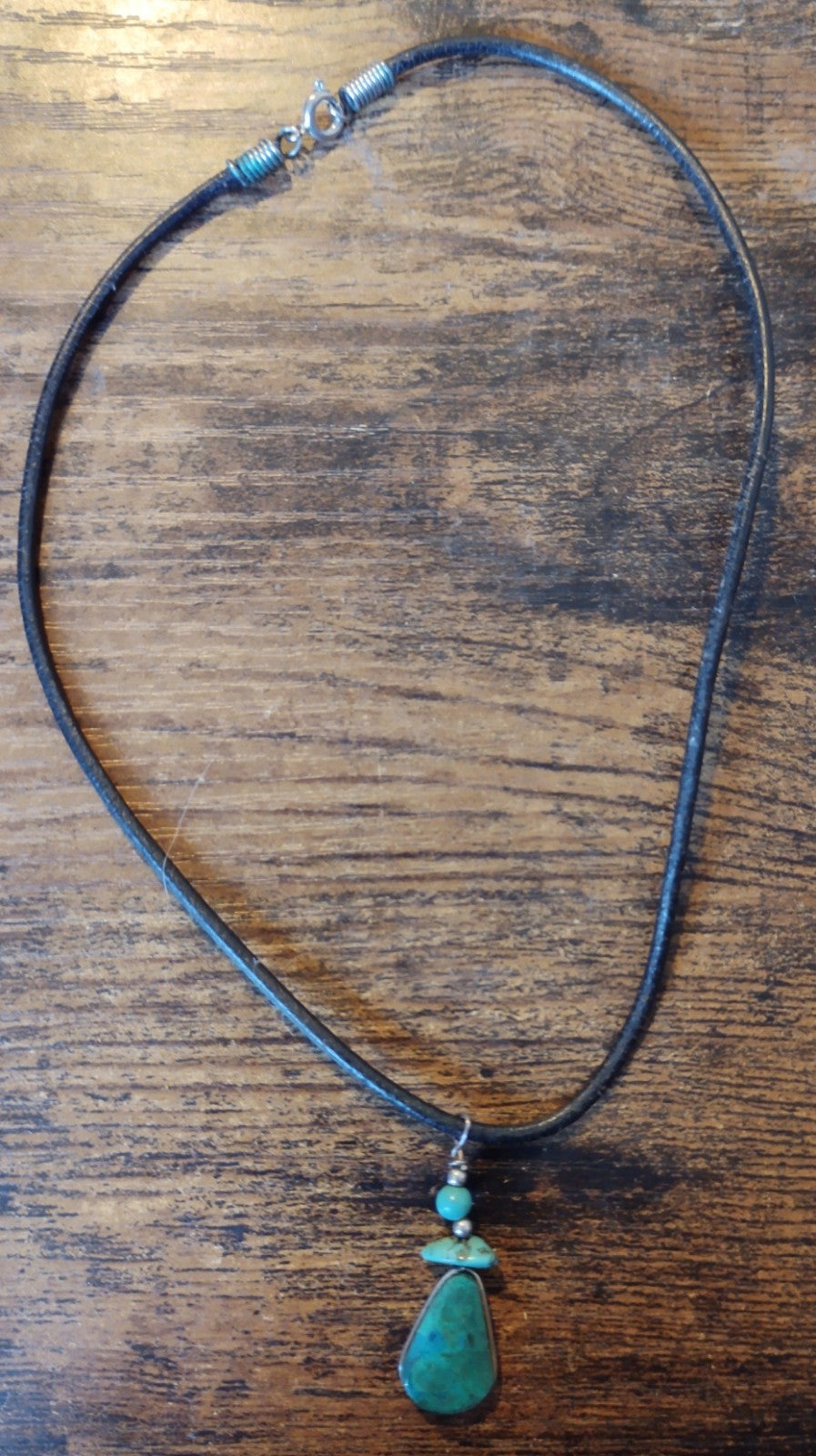 Handmade 13" Green Stone Artisan Necklace – Unique Boho Gemstone Jewelry