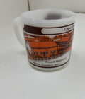 Glasbake Milk Glass Mug Upper Canada Village Souvenir Vintage White Retro