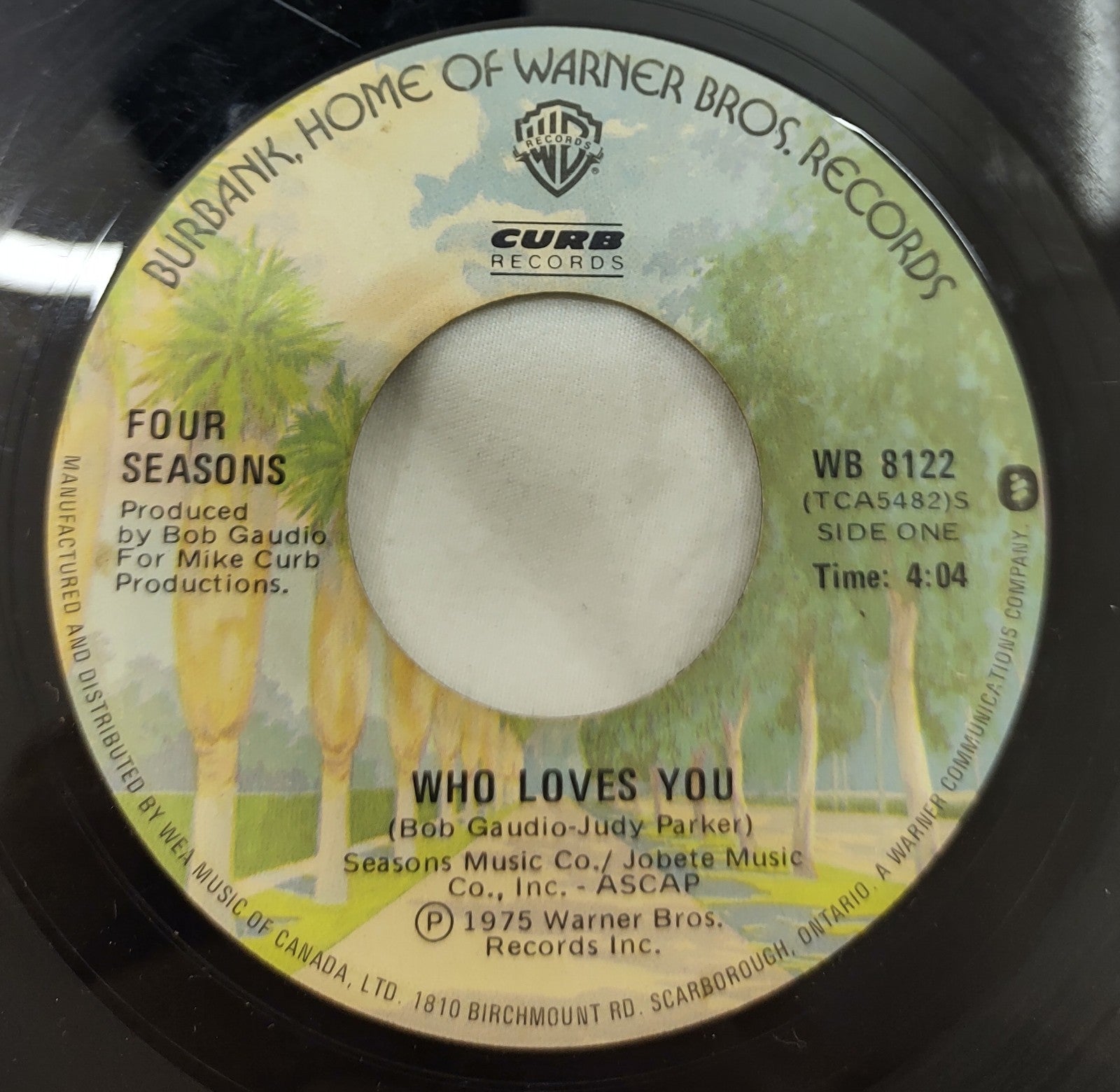 The Four Seasons "Who Loves You" 1975 Warner Bros. Vinyl Record Single Wb 8122