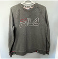 Fila Grey Sweatshirt Small Logo Crewneck Pullover Athletic Streetwear