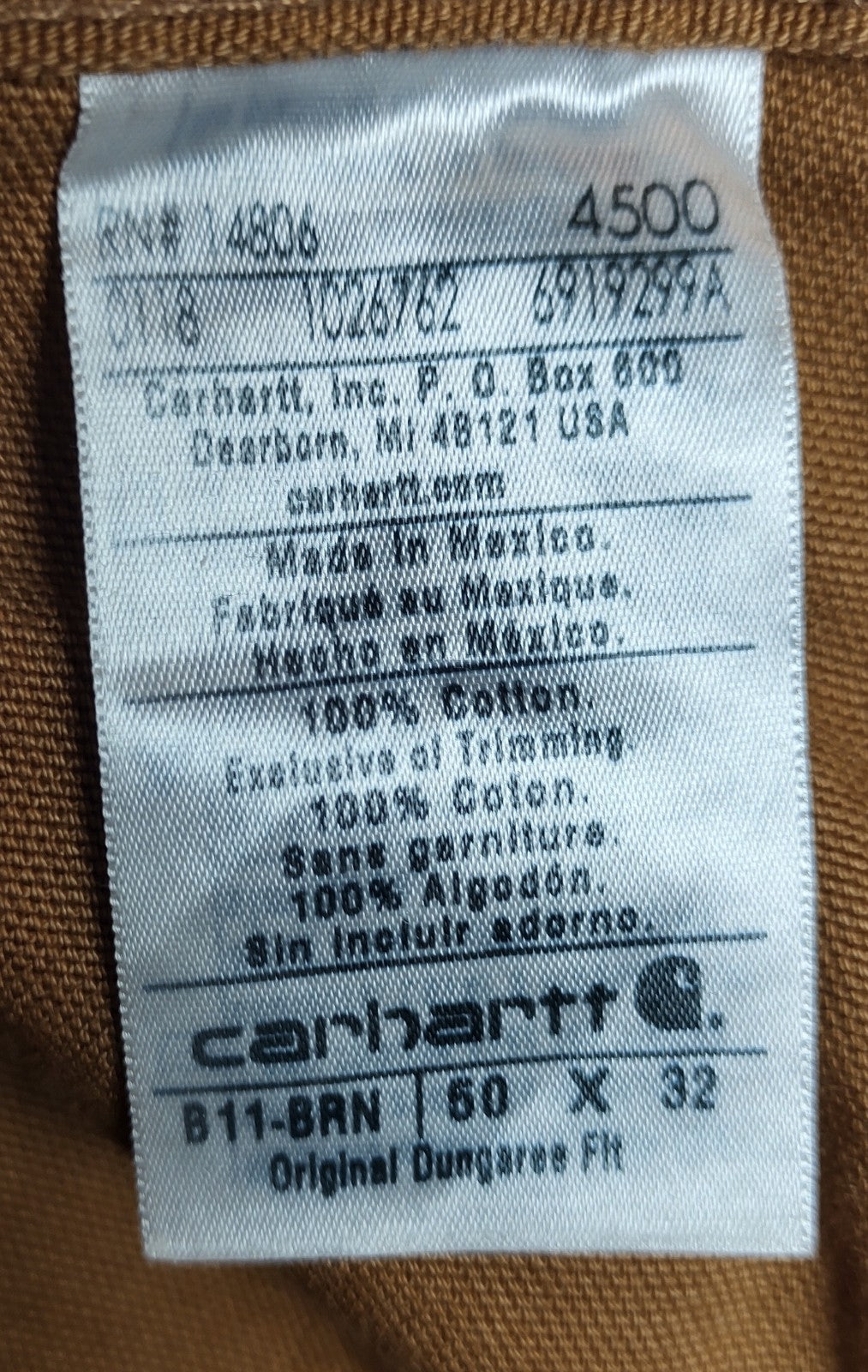 Carhartt Men’s 50x33 Loose Original Fit Washed Duck Work Pants NWT