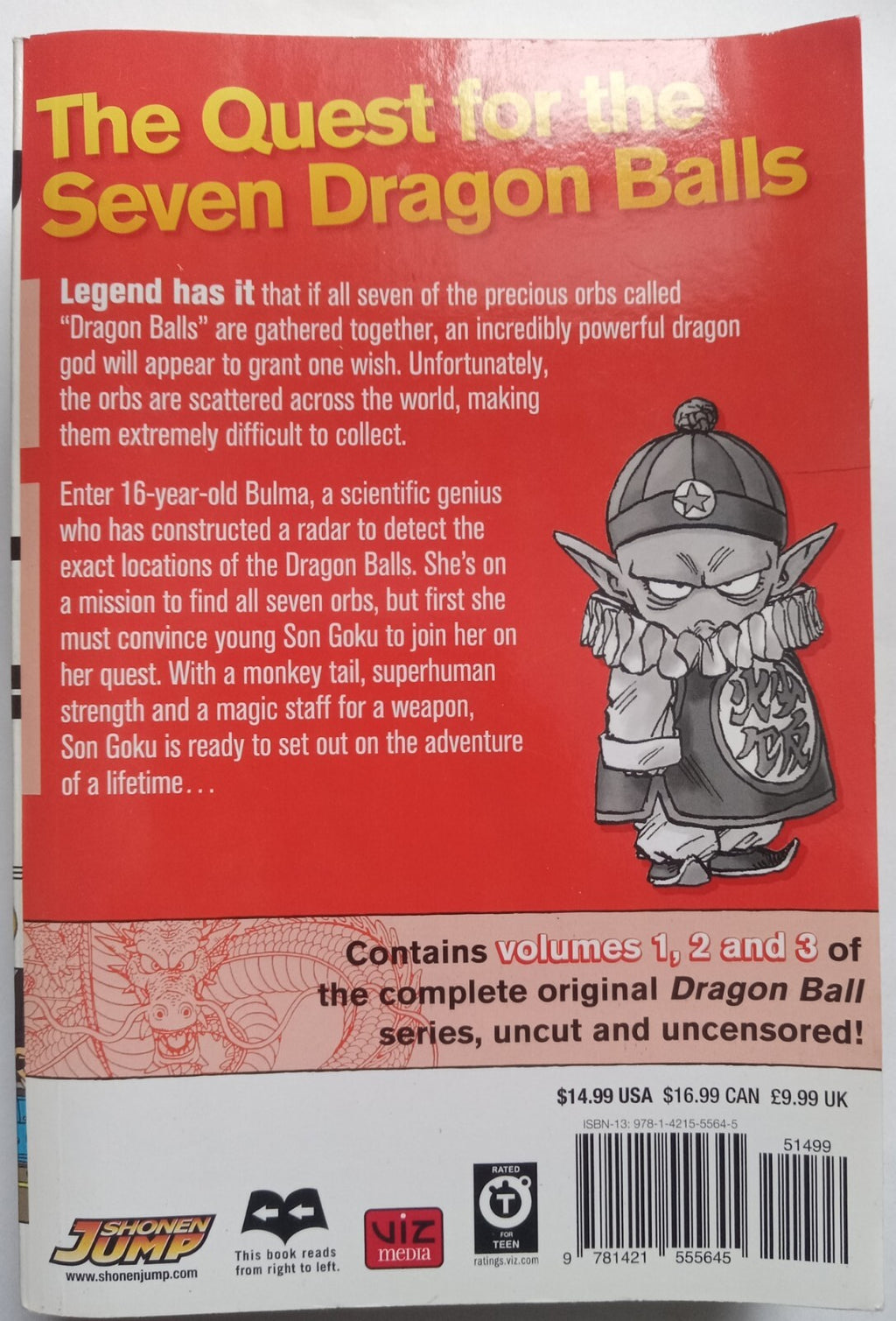 Dragon Ball 3-In-1 Vol. 1 (Vol.1-3) Akira Toriyama 2012 VG+