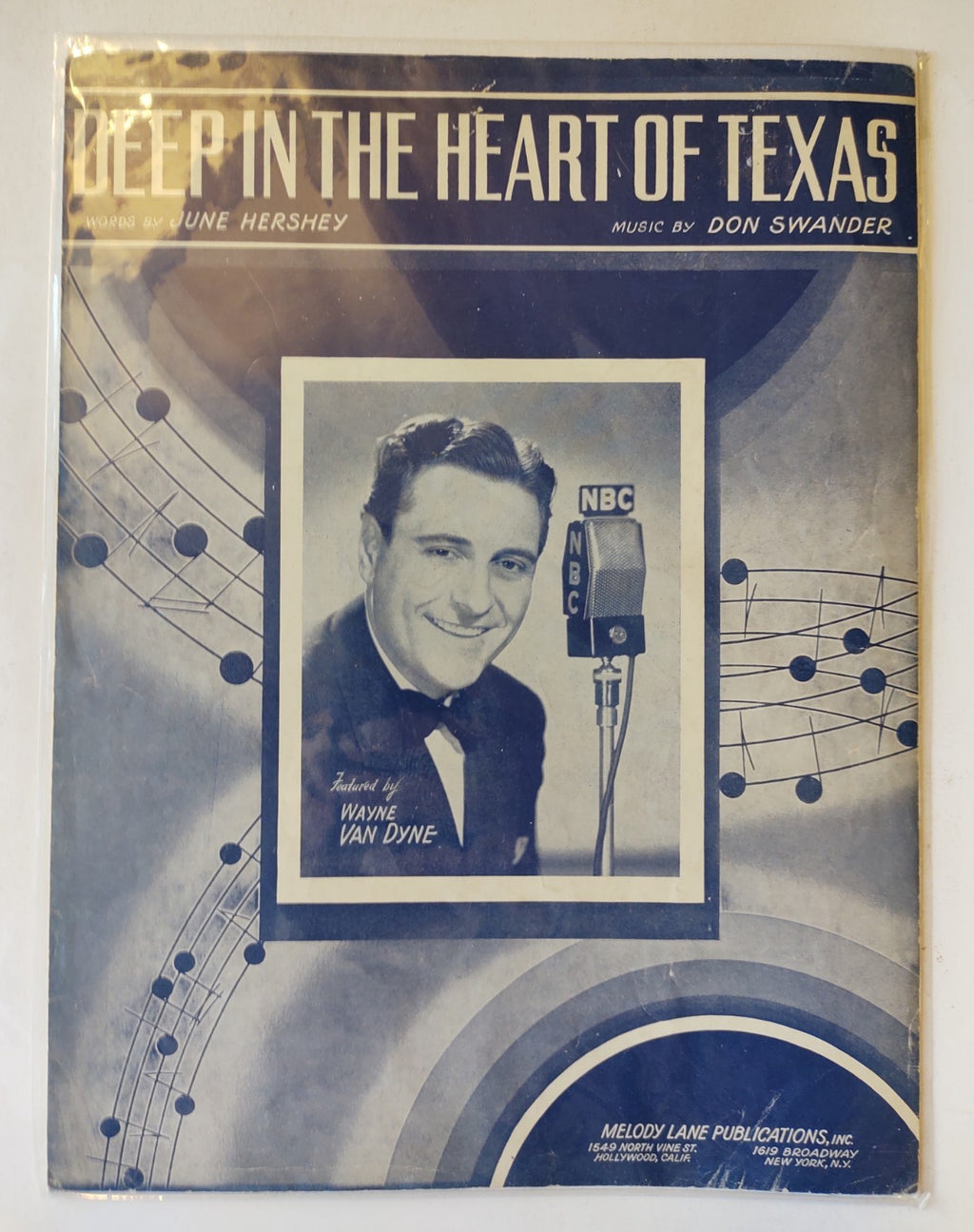 Deep in the Heart of Texas Warne Van Dyne 1942 Patriotic Song Sheet