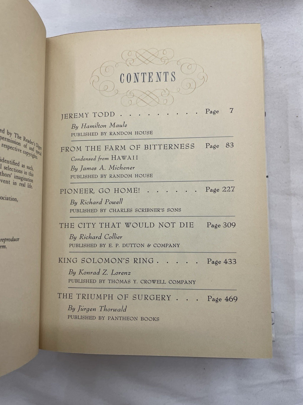 Readers Digest Condensed Books 1st Edition HC W/slipcover 1959 Vintage 4 In 1