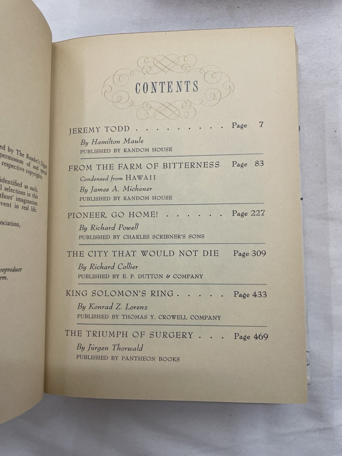 Readers Digest Condensed Books 1st Edition HC W/slipcover 1959 Vintage 4 In 1