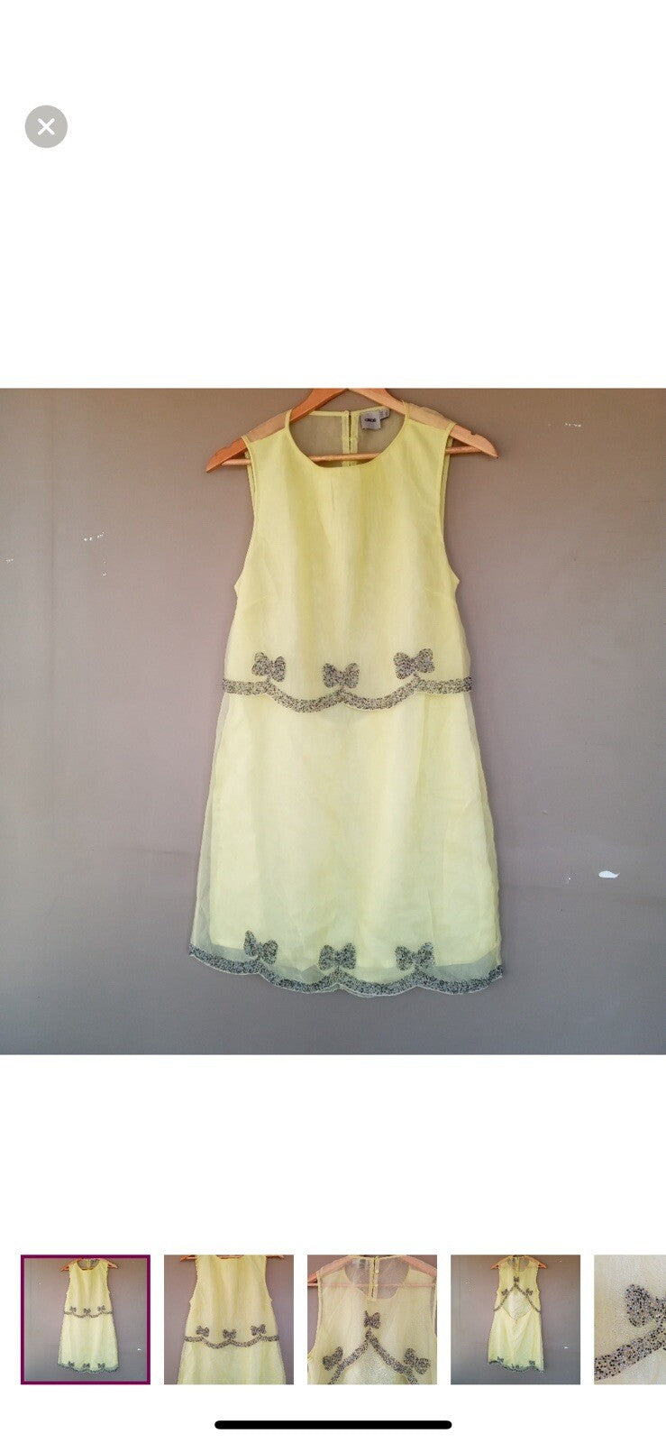 ASOS Lime Green Tulle Beaded Backless Mini Dress – Size 14 – Party Ready