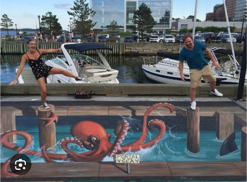 Chalk Master Dave Original Acrylic Painting on Canvas Signed Artwork