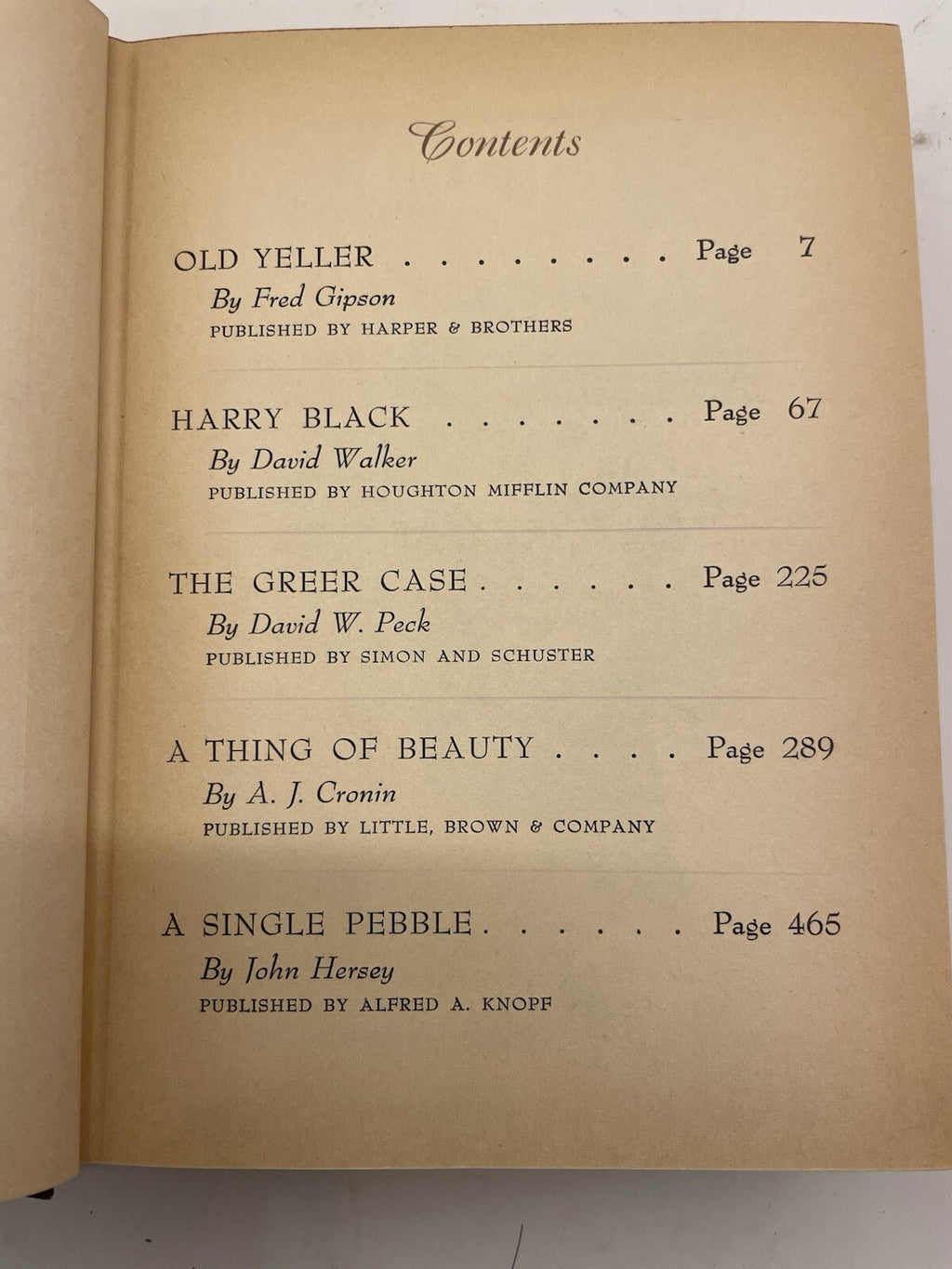 Readers Digest Condensed Books 1956 Summer Selections HC - Near Mint