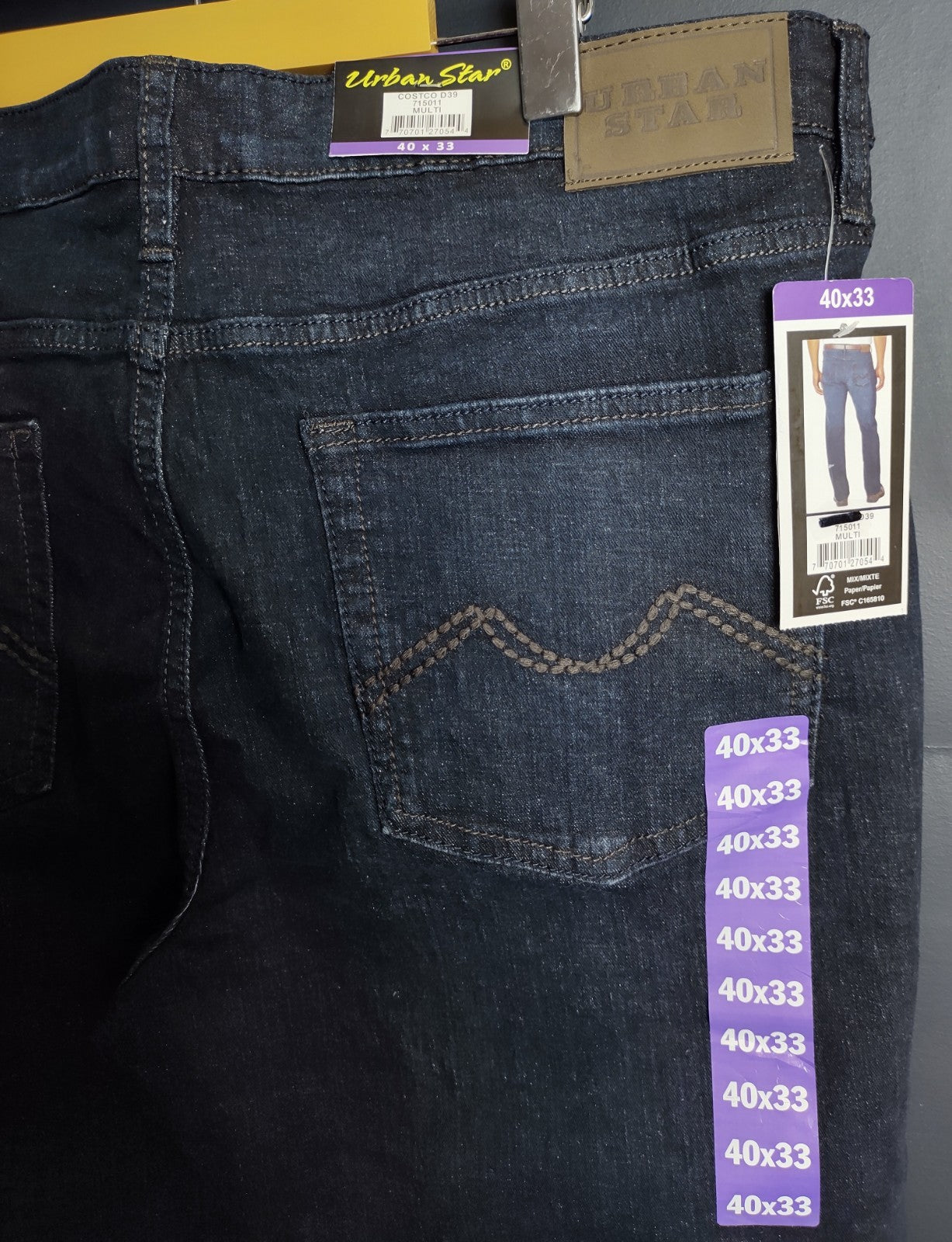 Urban Star Blue Jeans NWT Men’s Size 40x33 Relaxed Fit Denim Pants