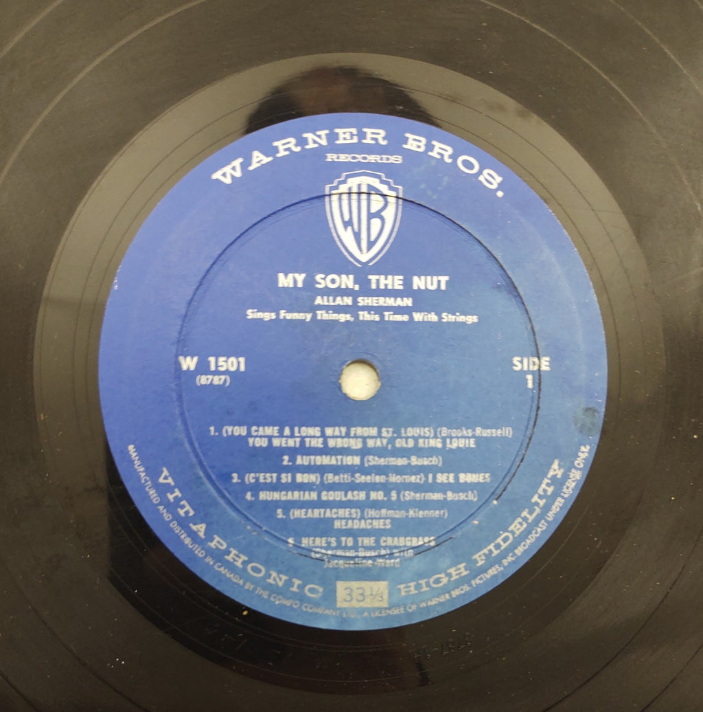 Allan Sherman – My Son, the Nut LP Warner Bros W-1501 Comedy