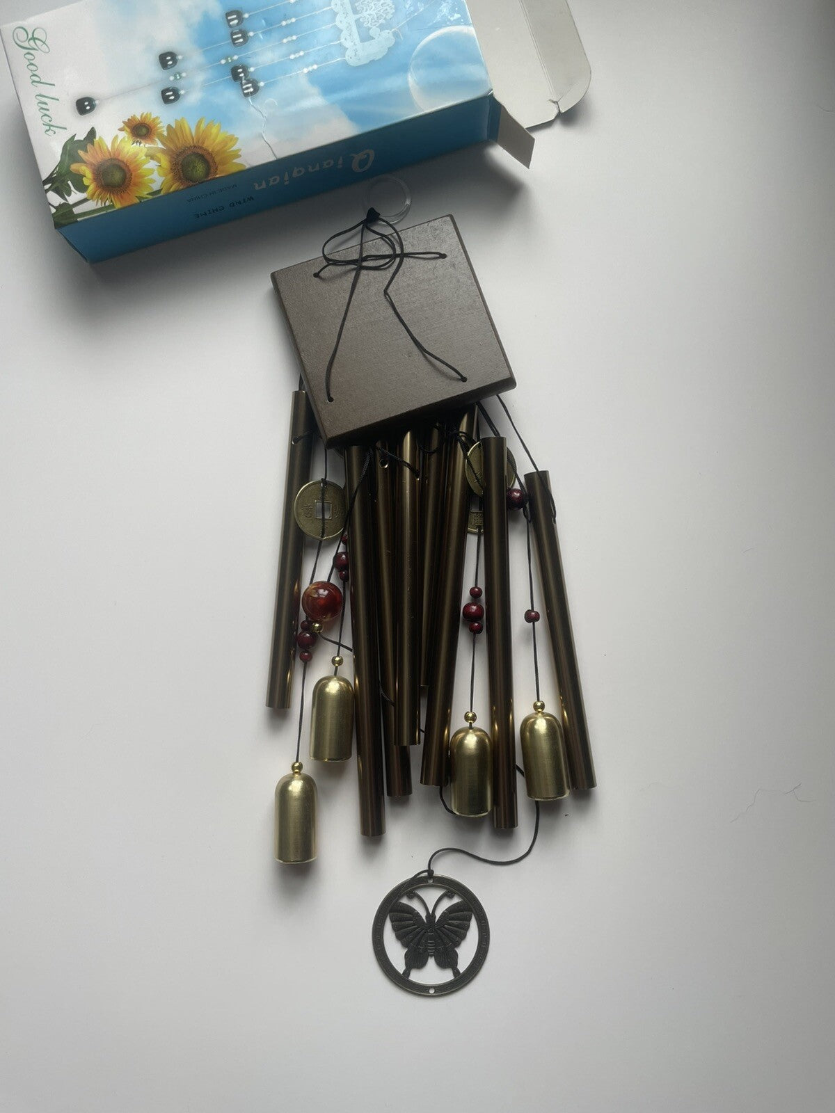 Wood & Metal Wind Chime – Outdoor Garden Decor with Soothing Sound Tubes