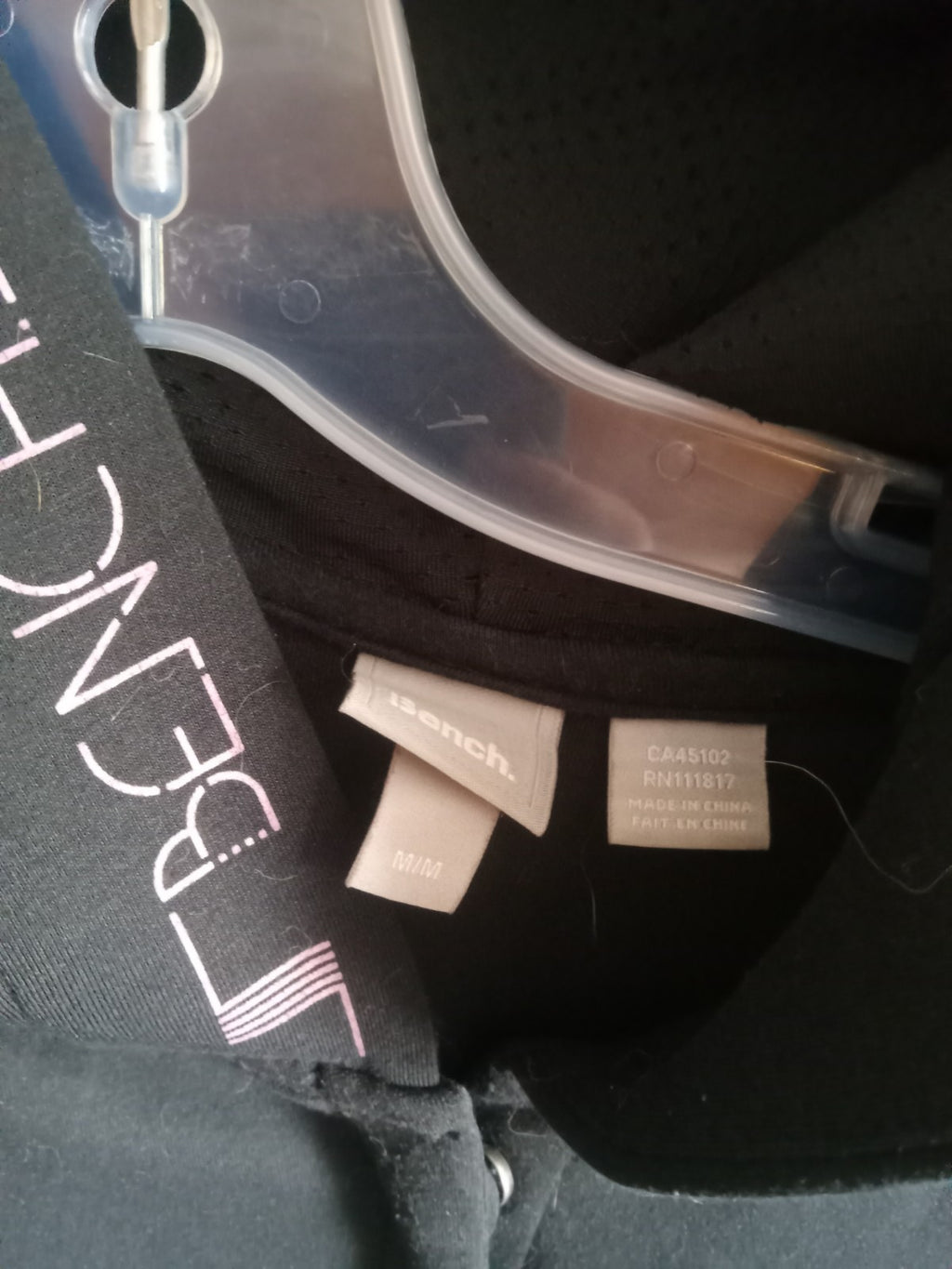 Bench Black Pink Hoodie Button Up Sweater Casual Streetwear Jacket Size M